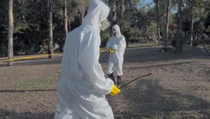 Download Video Stock Cleaning Staff Disinfecting Areas Of A Park Live Wallpaper For PC