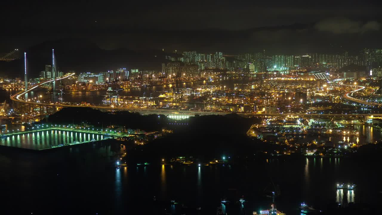 Download Video Stock Cityscape Of The City Of Hong Kong At Night Live Wallpaper For PC