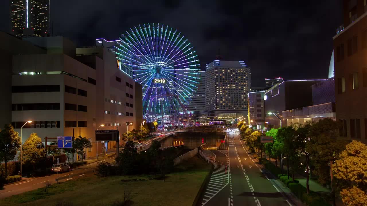 Download Video Stock City With A Ferris Wheel At Night Live Wallpaper For PC