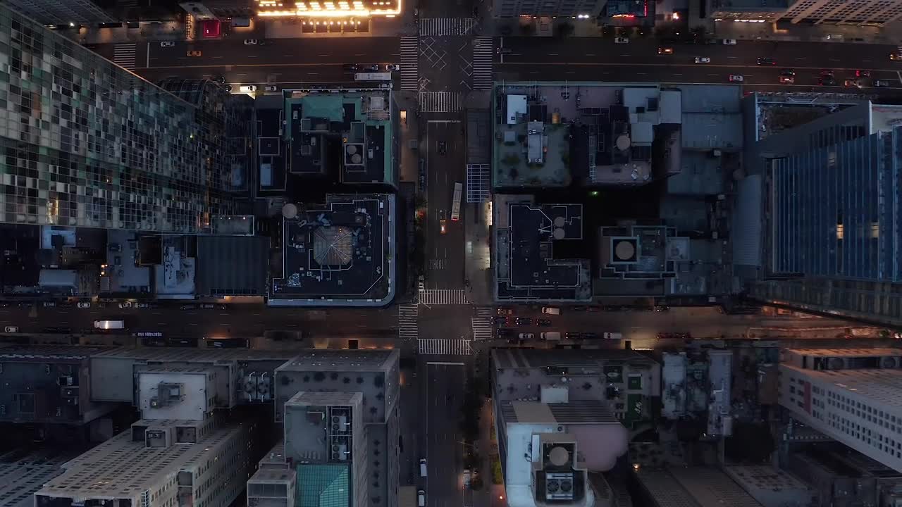 Download Video Stock City Streets Above The Buildings At Night Live Wallpaper For PC