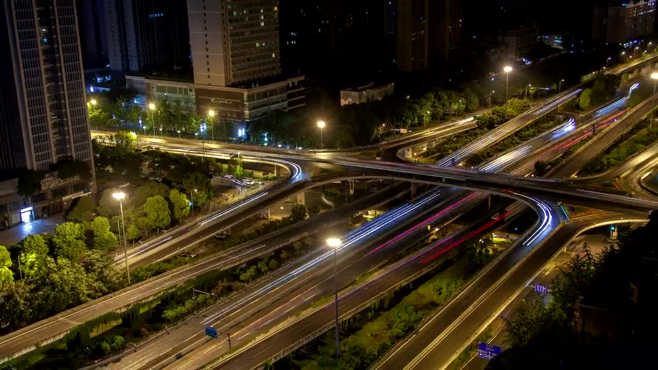 Download Video Stock City Cross Roads With Fast Traffic At Night Live Wallpaper For PC