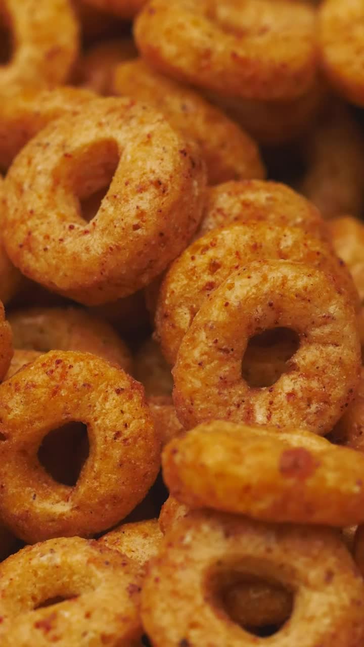 Download Video Stock Cinnamon Oat Rings Cereal Slowly Rotating Live Wallpaper For PC