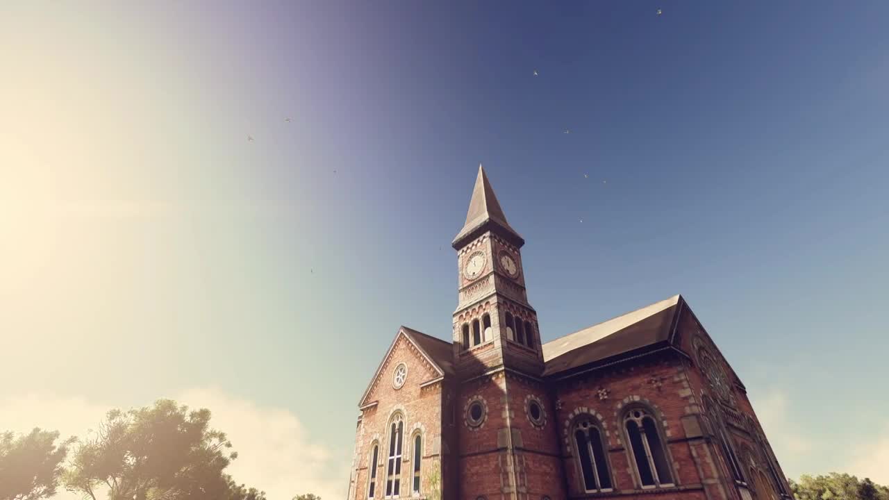 Download Video Stock Church Surrounded By Trees On A Sunny Day Live Wallpaper For PC