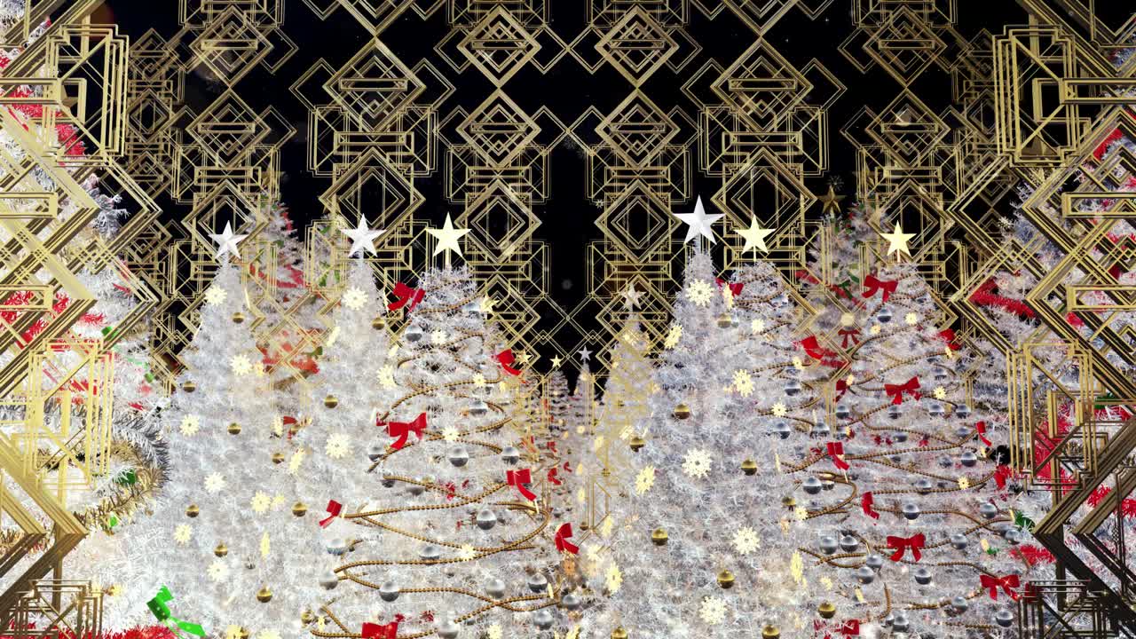 Download Video Stock Christmas Trees With Gold Figures And Ornaments Live Wallpaper For PC