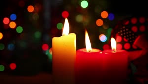 Download Video Stock Christmas Candles And A Bokeh In The Background Live Wallpaper For PC