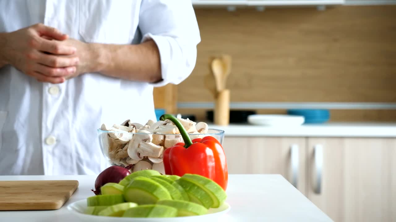 Download Video Stock Chef With Fresh Ingredients Live Wallpaper For PC