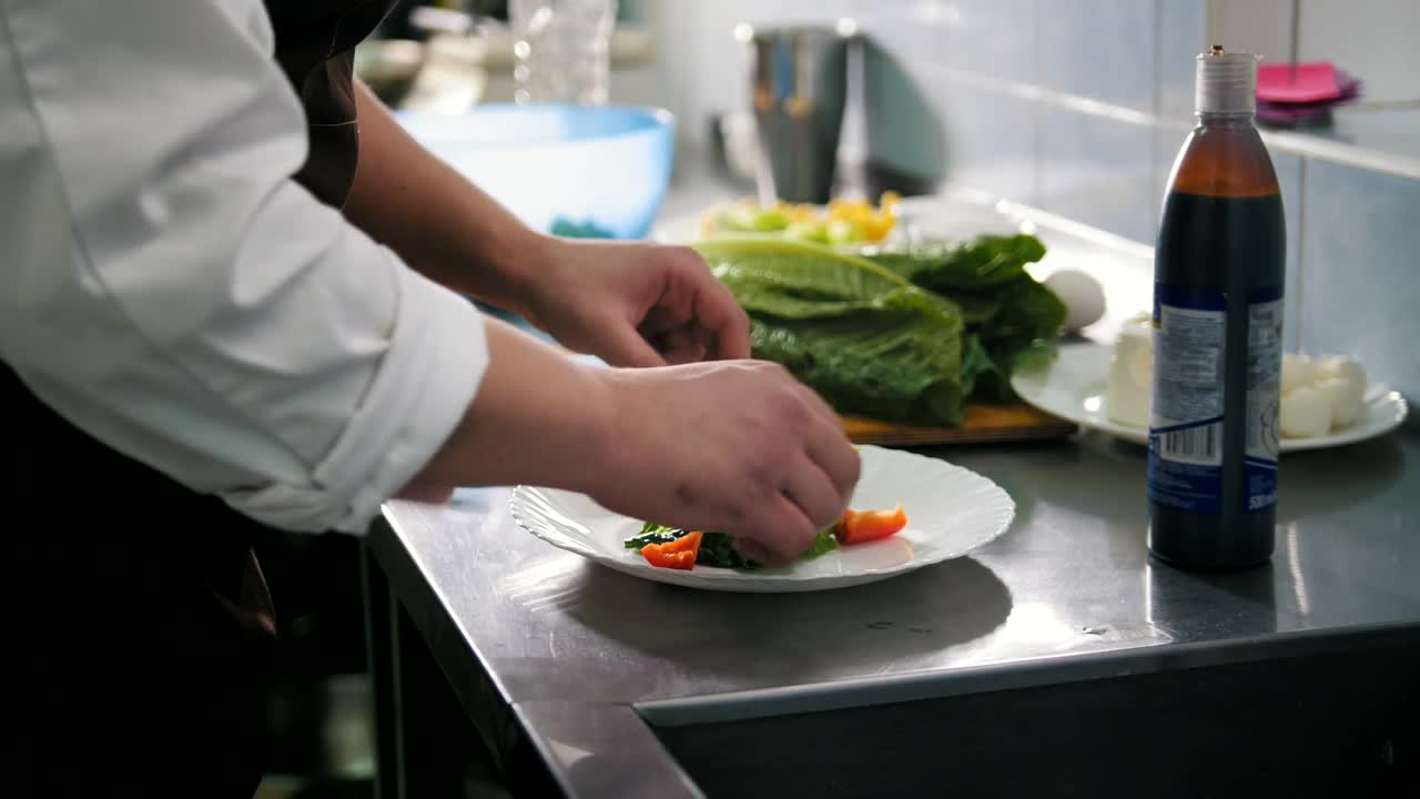 Download Video Stock Chef Preparing A Salad In The Kitchen Live Wallpaper For PC