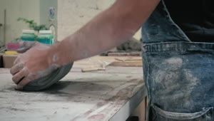 Download Video Stock Ceramic Artist Working In The Workshop Live Wallpaper For PC