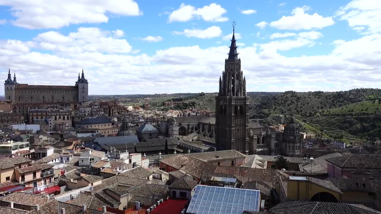 Download Video Stock Cathedral In The Middle Of A Town Aerial Shot Live Wallpaper For PC