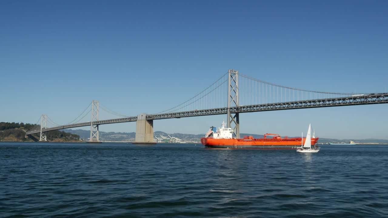 Download Video Stock Cargo Ship Crossing The Bridge Live Wallpaper For PC