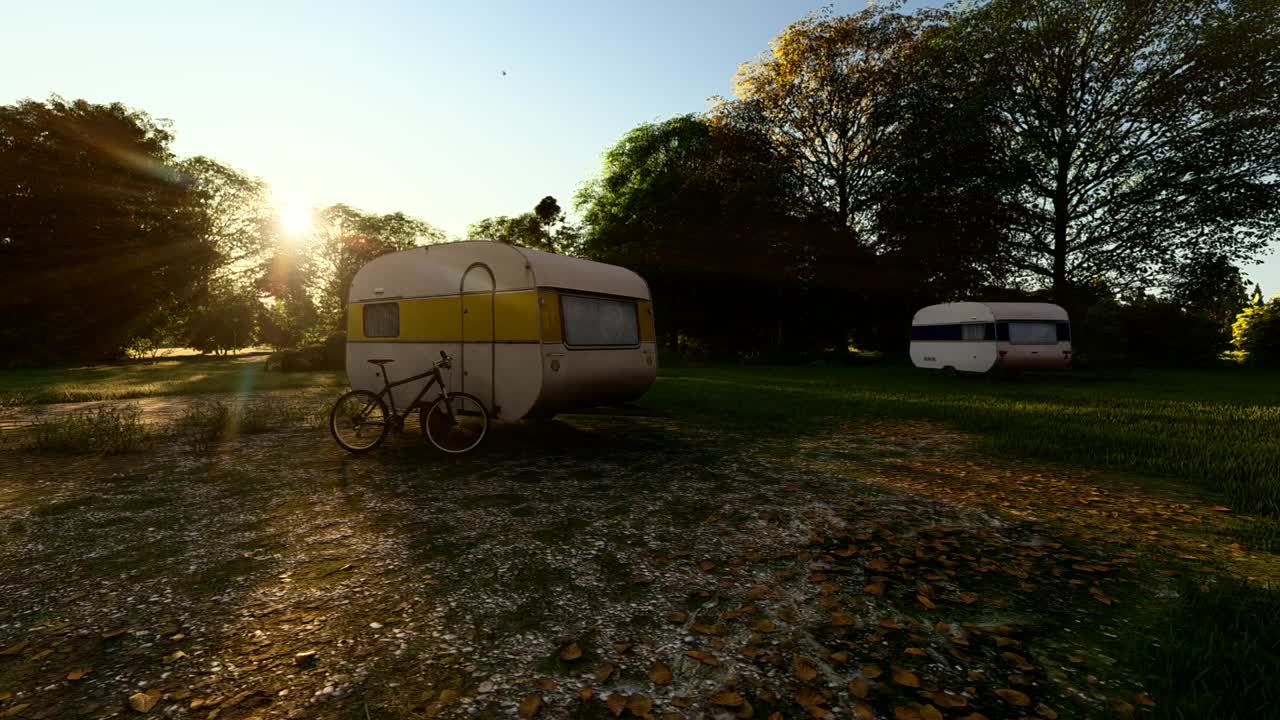 Download Video Stock Caravan Camp In The Morning Live Wallpaper For PC