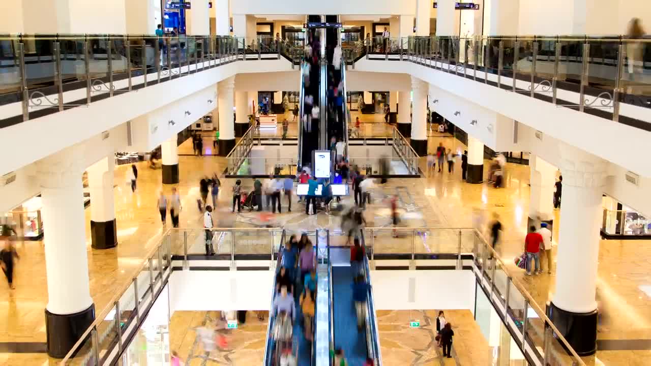 Download Video Stock Busy Shopping Mall Time Lapse Live Wallpaper For PC