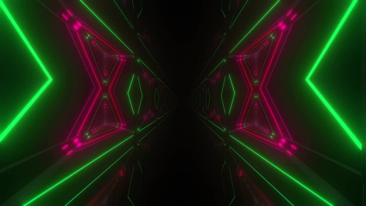 Download Stock Video Dark Corridor With Moving Neon Light Pattern Walls Live Wallpaper For PC