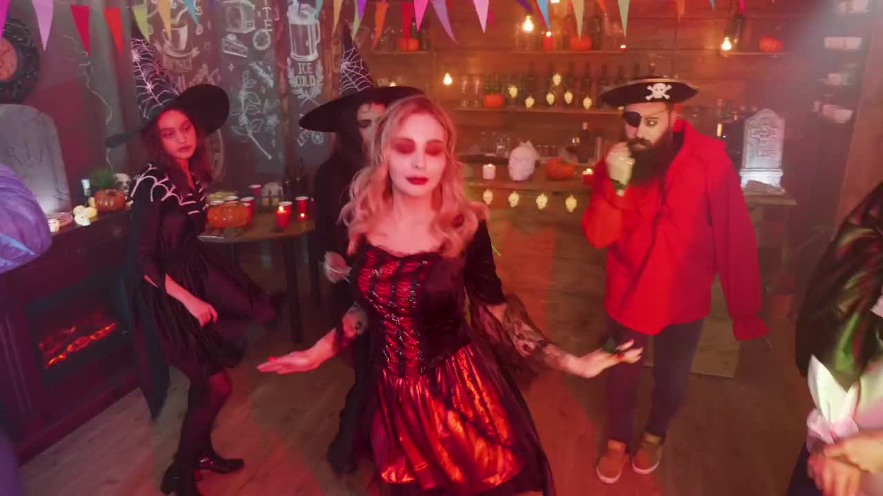 Download Stock Video Dancing At A Halloween Party Live Wallpaper For PC