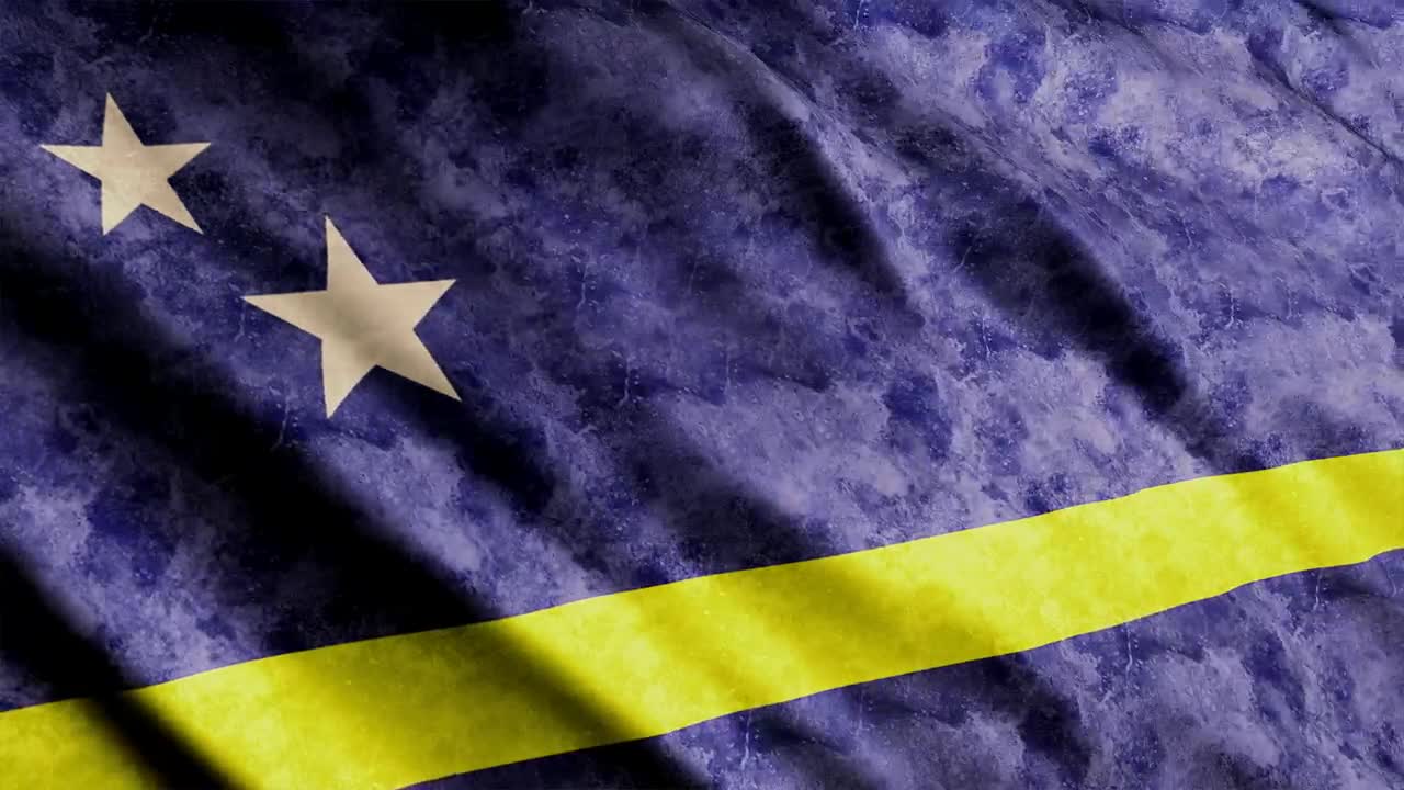 Download Stock Video Curacao Flag With Faded Texture While Waving Live Wallpaper For PC