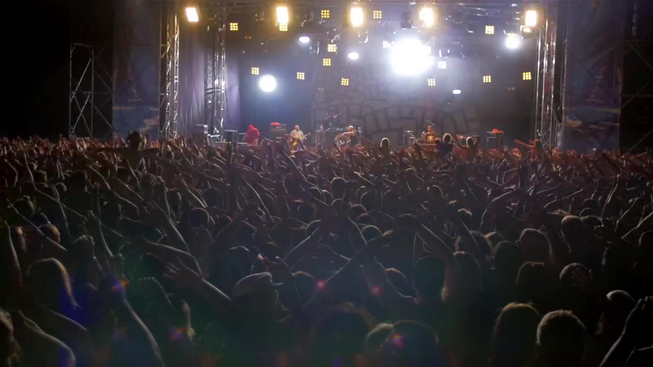 Download Stock Video Crowd With Hands In The Air At The Concert Live Wallpaper For PC