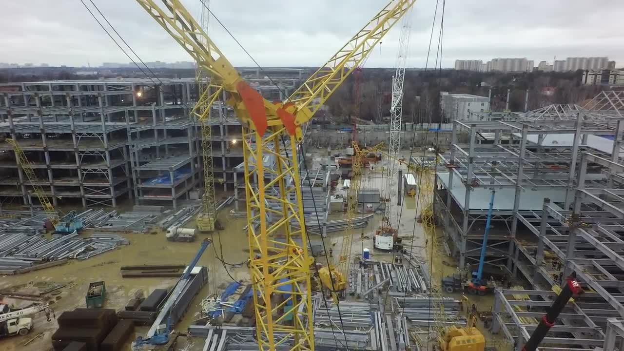 Download Stock Video Crane Lifting Building Frames Live Wallpaper For PC