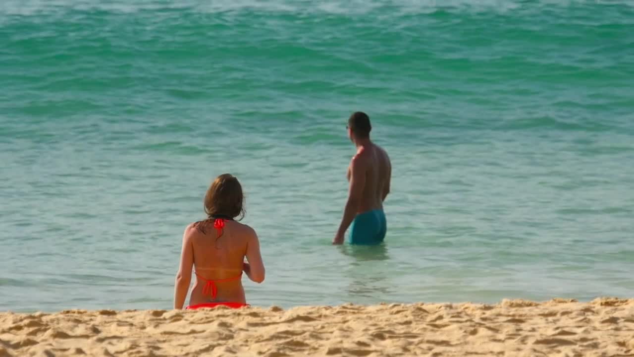 Download Stock Video Couple Enjoying The Tropical Beach Live Wallpaper For PC