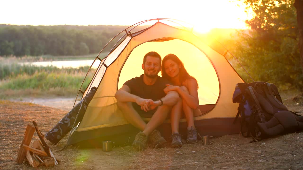 Download Stock Video Couple At Camp On Their Nature Trip Live Wallpaper For PC