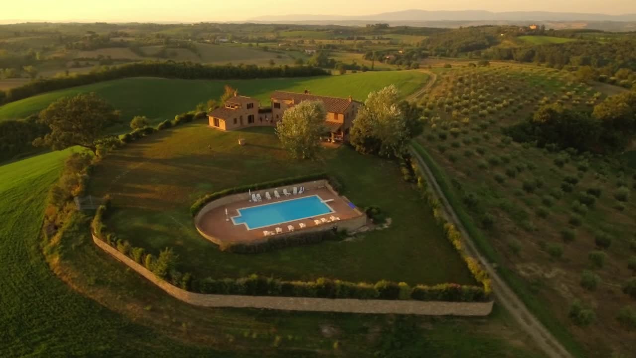 Download Stock Video Country House With Pool At Sunset Live Wallpaper For PC