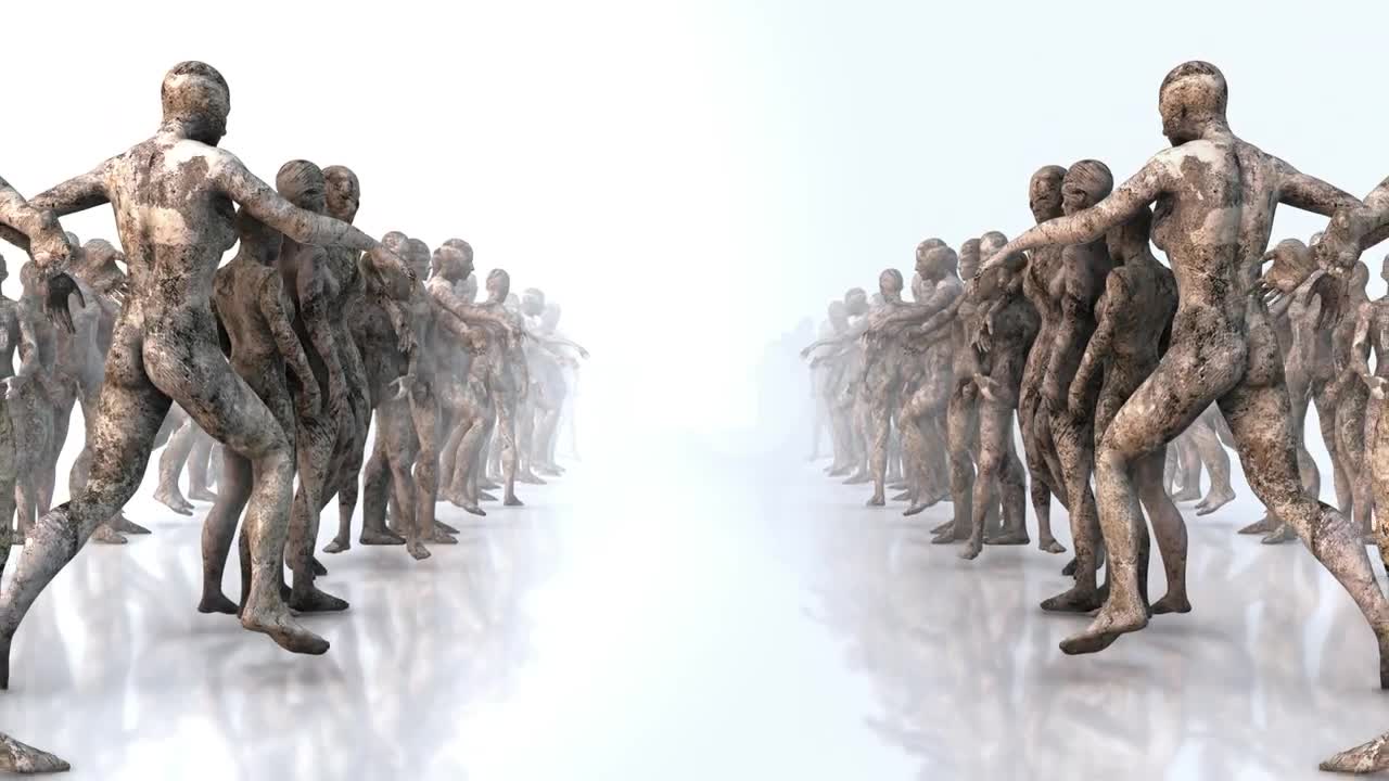 Download Stock Video Corridor With Human Body Sculptures Live Wallpaper For PC