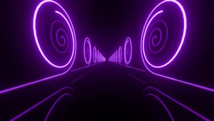 Download Stock Video Corridor Walls With Spirals Of Purple Neon Lights Live Wallpaper For PC