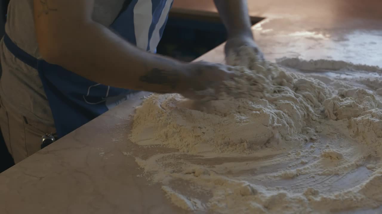 Download Stock Video Cook Mixing Flour For A Dough Live Wallpaper For PC