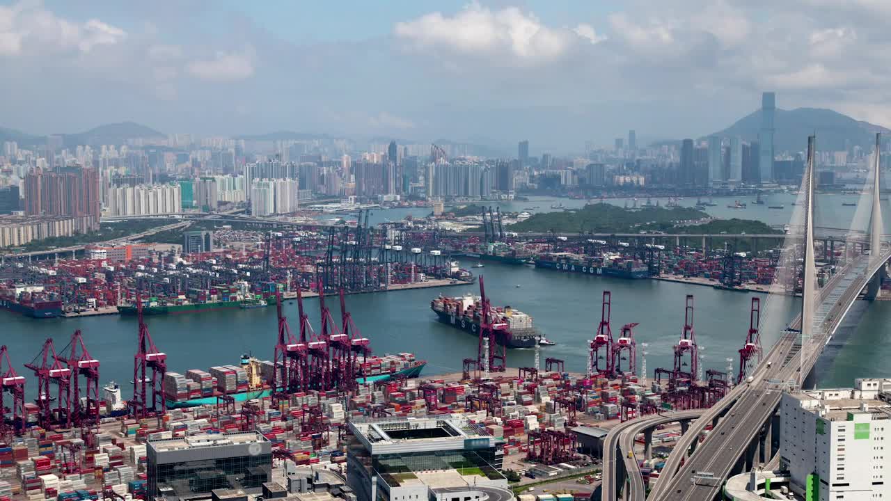 Download Stock Video Container Port And Hong Kong Cityscape Live Wallpaper For PC