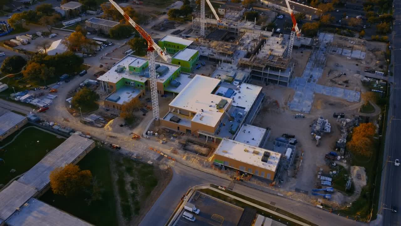 Download Stock Video Construction Zone In A City In An Aerial Shot Live Wallpaper For PC