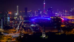 Download Stock Video Colorful Guangzhou Cityscape At Night Live Wallpaper For PC