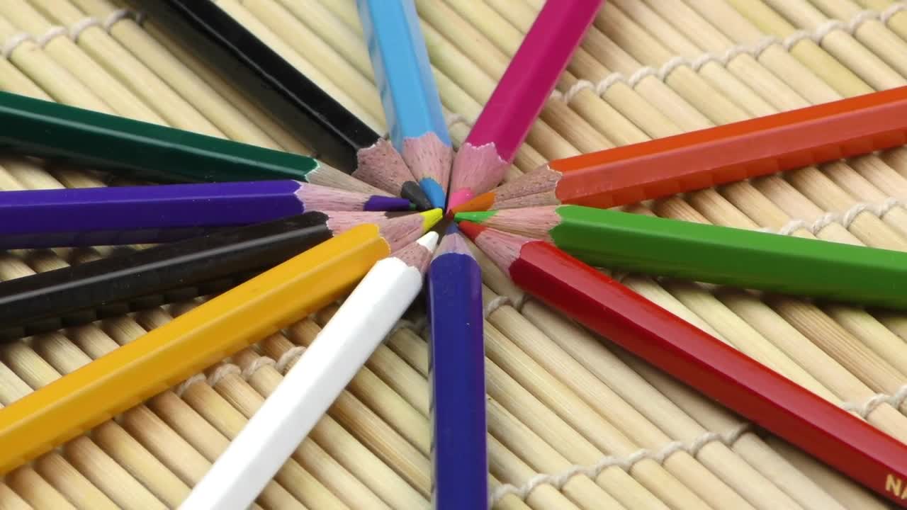 Download Stock Video Colored Pencils Joined By The Tips Live Wallpaper For PC