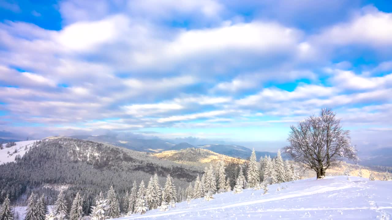 Download Stock Video Cloudy Sky Over A Snowy Mountain Live Wallpaper For PC