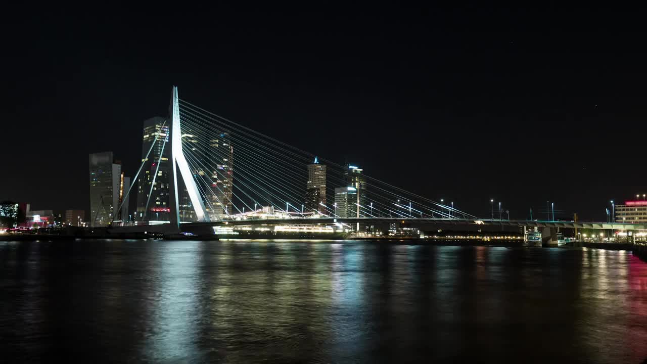 Download Stock Video Erasmus Bridge At Night Live Wallpaper For PC