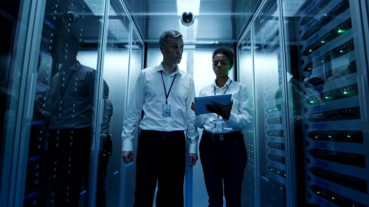 Download Stock Video Engineers Working In The Data Center Live Wallpaper For PC