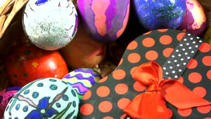 Download Stock Video Easter Gift Surrounded By Colorful Eggs Live Wallpaper For PC