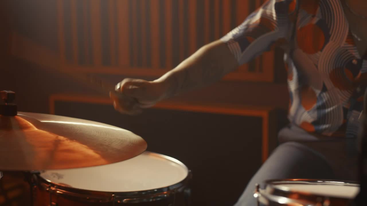 Download Stock Video Drummer Playing Drums On A Recording Live Wallpaper For PC