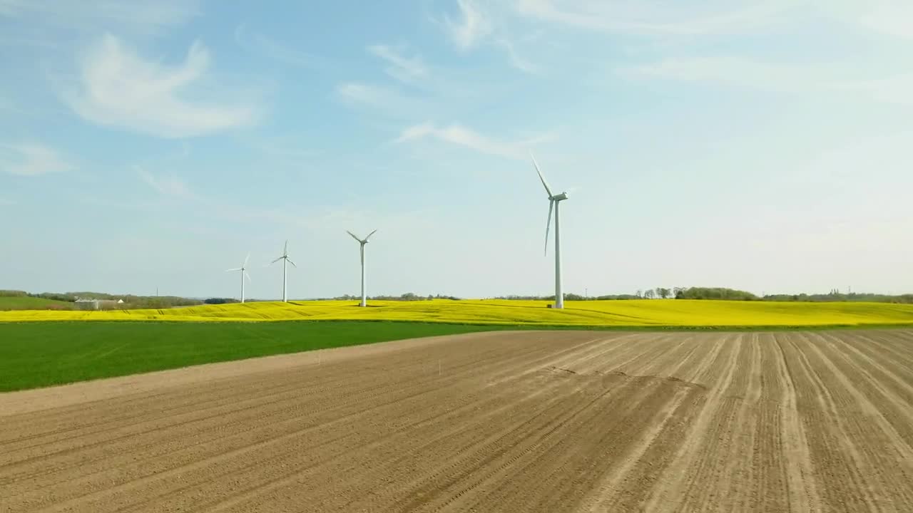 Download Stock Video Drone Flying Past Wind Turbines Live Wallpaper For PC