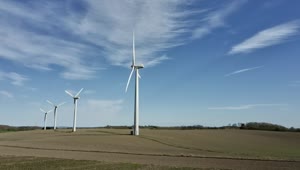 Download Stock Video Drone Flying Near Wind Turbines Live Wallpaper For PC