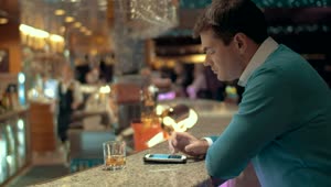 Download Stock Video Drinking At The Bar And Texting Live Wallpaper For PC