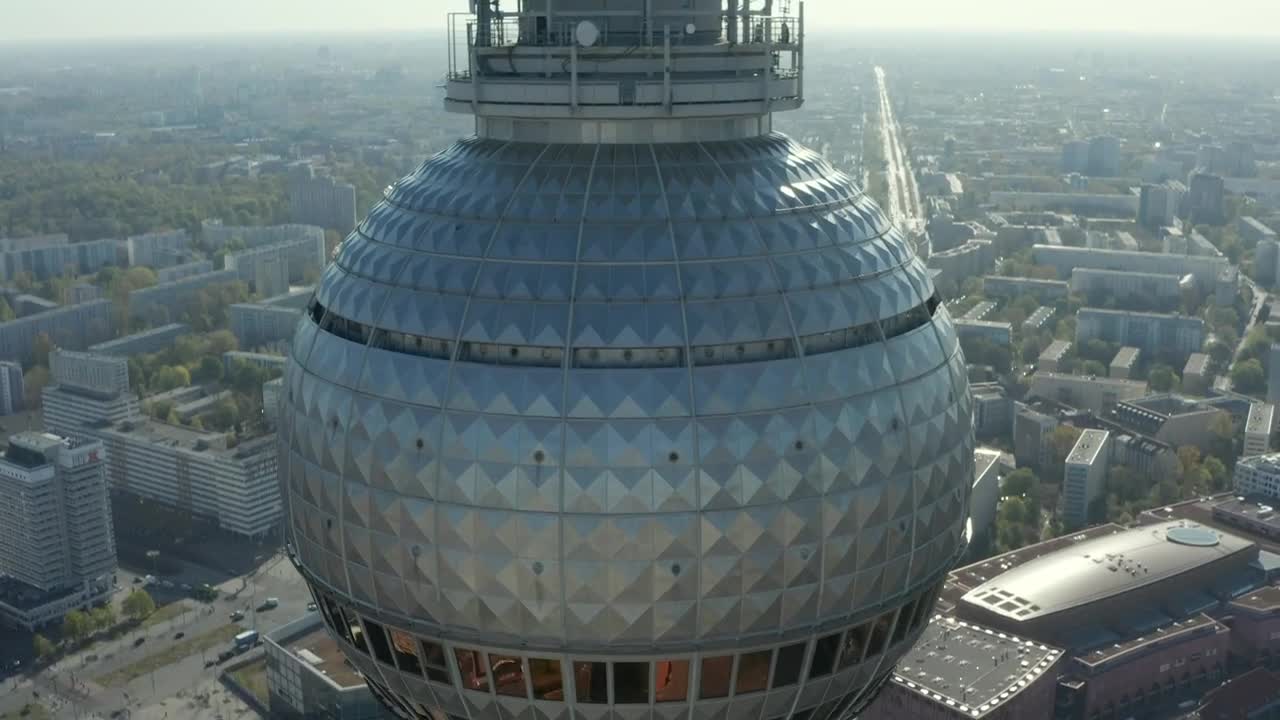 Download Stock Video Detailed Aerial Shot Of The Alexanderplatz Tower Live Wallpaper For PC