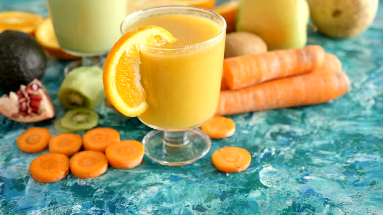 Download Stock Video Fresh Orange Juice And Vegetables Live Wallpaper For PC