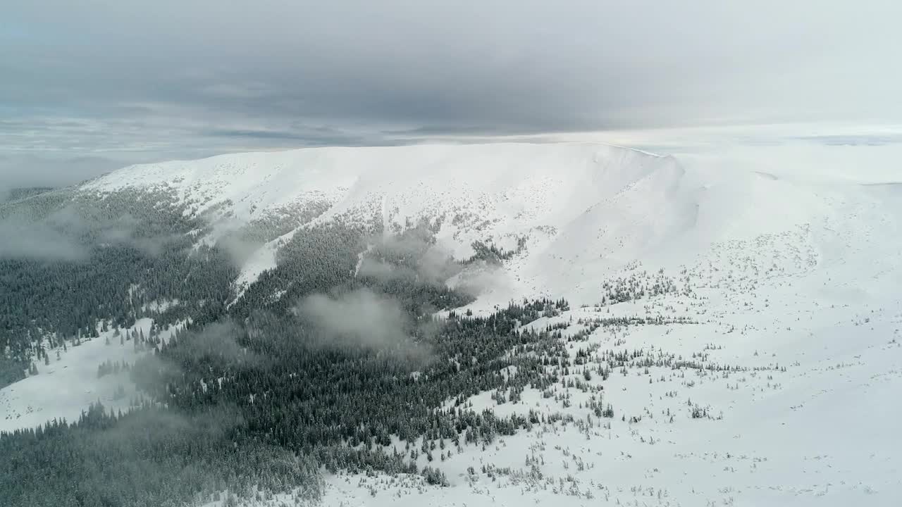 Download Stock Video Foggy Winter Mountain Aerial View Live Wallpaper For PC