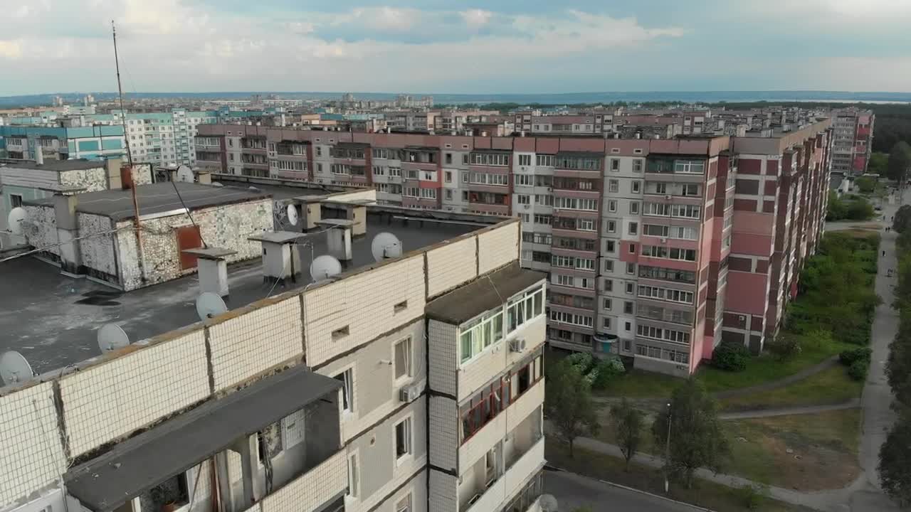 Download Stock Video Flying Over Urban Apartment Buildings Live Wallpaper For PC