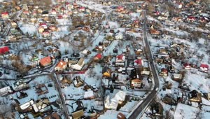 Download Stock Video Flying Over A Small Village In The Winter Live Wallpaper For PC