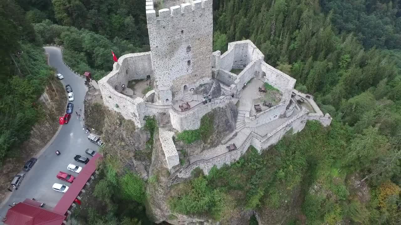 Download Stock Video Flying Away From The Medieval Castle In The Middle Of Live Wallpaper For PC