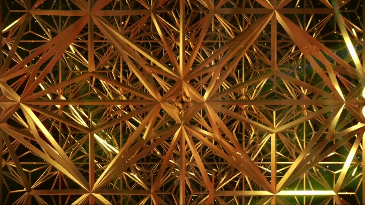 Download Stock Video Flying Among Golden Abstract Figures Live Wallpaper For PC