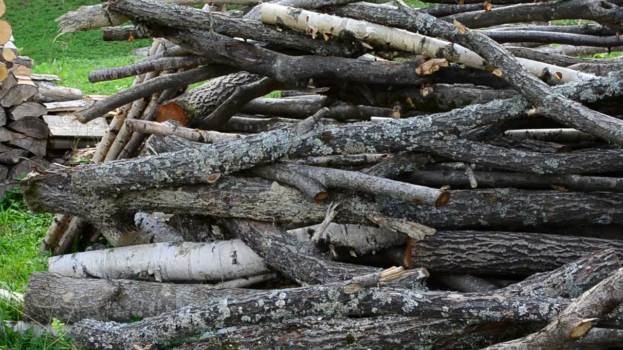 Download Stock Video Firewood Stacked In A Field Live Wallpaper For PC