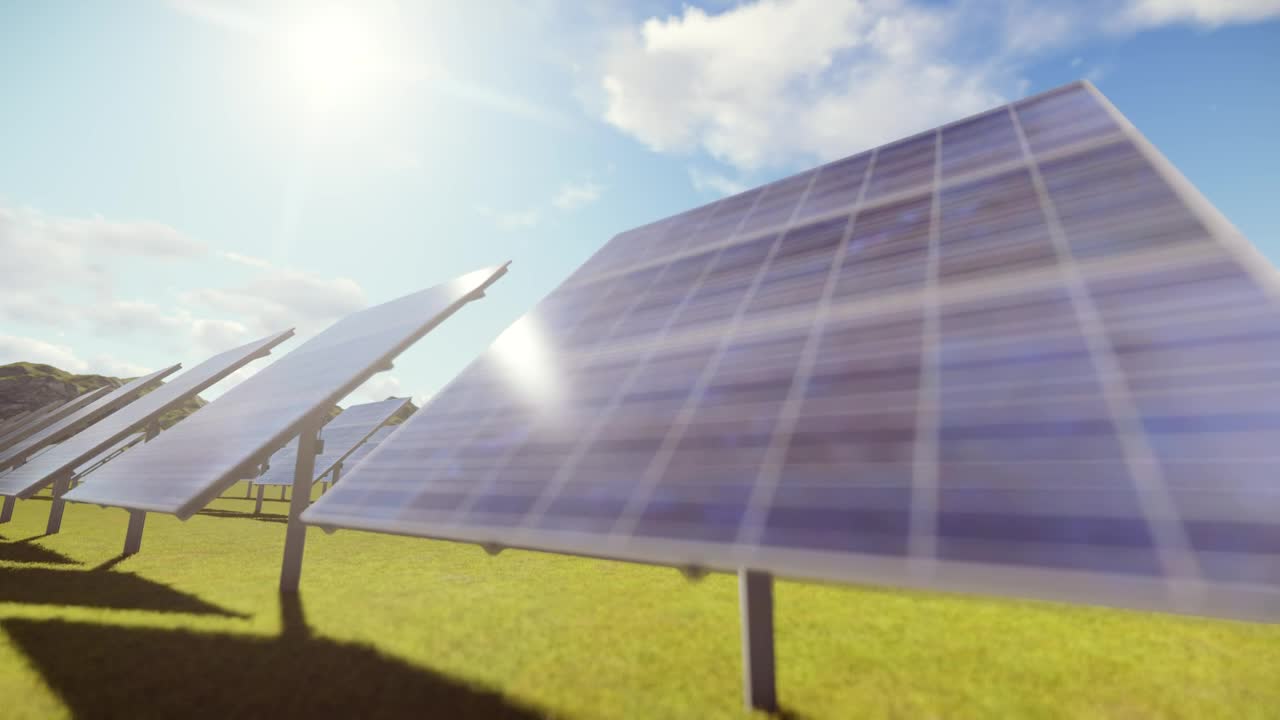 Download Stock Video Field Covered By Computer Generated Solar Panels Live Wallpaper For PC