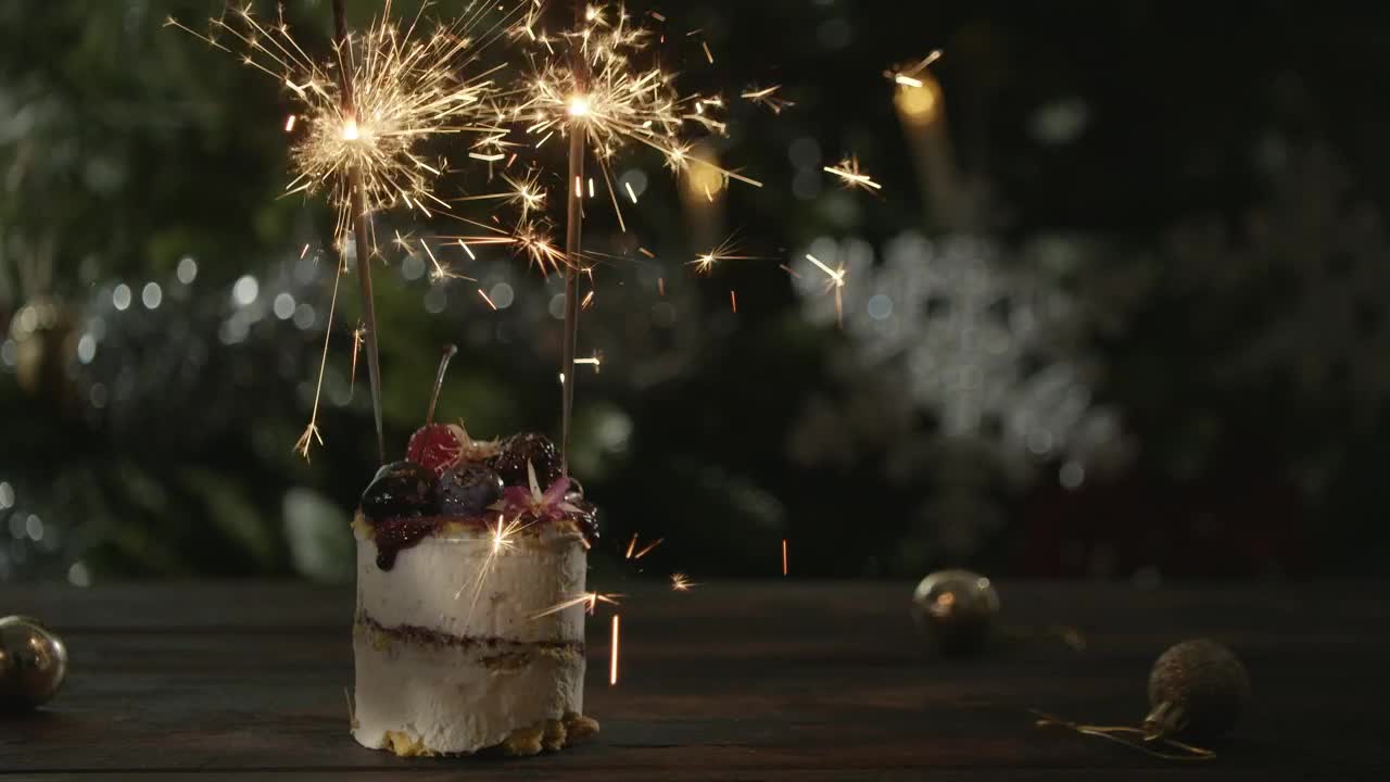 Download Stock Video Festive Cake With Sparklers Live Wallpaper For PC