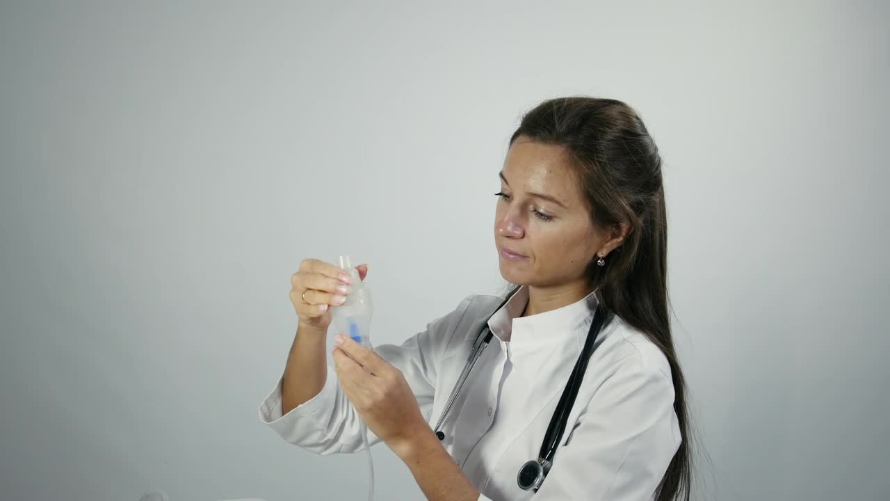 Download Stock Video Female Doctor Testing An Inhaler Live Wallpaper For PC